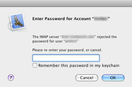 mac mail password not working