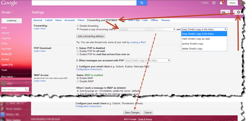 gmailsetforwarding
