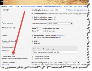 Gmail Conversation View On