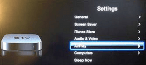 Apple TV Settings Menu