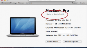 Macbook Pro Model Identification