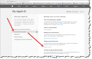 Apple ID New Recovery Key screenshot