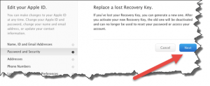 Apple ID new Recovery Key screenshot2