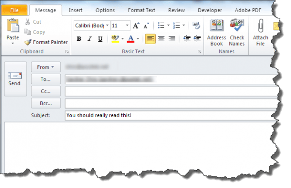 on behalf of email subject line