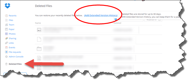 recover deleted folder dropbox