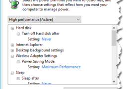 Windows 10 Power Options