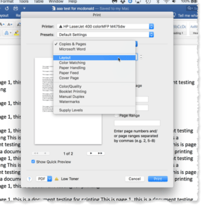 microsoft word for mac two sided printing