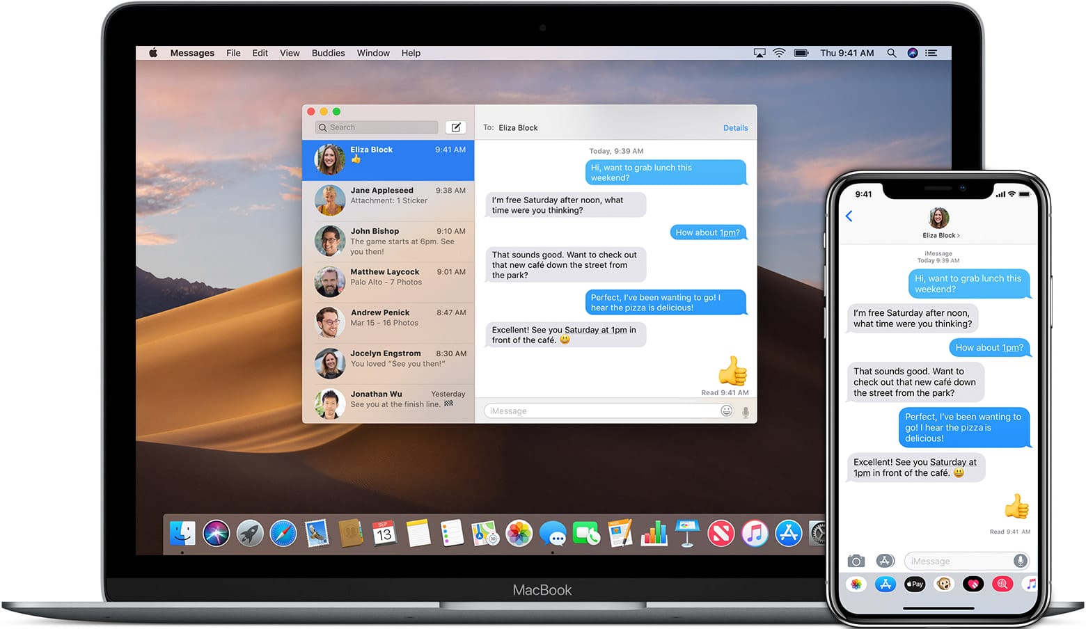 message macbook sync with iphone