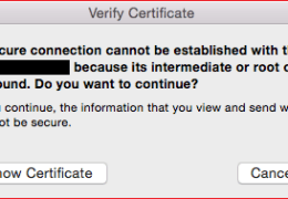 Certificate Warning on Mac
