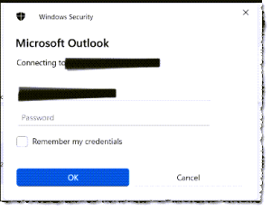 Outlook asks for Password